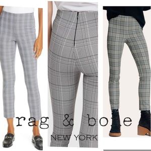 Rag & bone Simone black multi plaid pants size 4